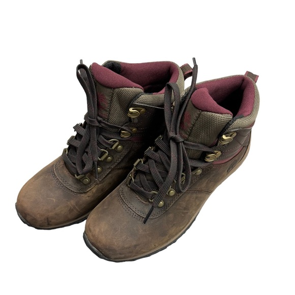 Timberland Women's Norwood Mid Brown Leather Waterproof Hiking Boots Size 6.5 - Picture 3 of 14